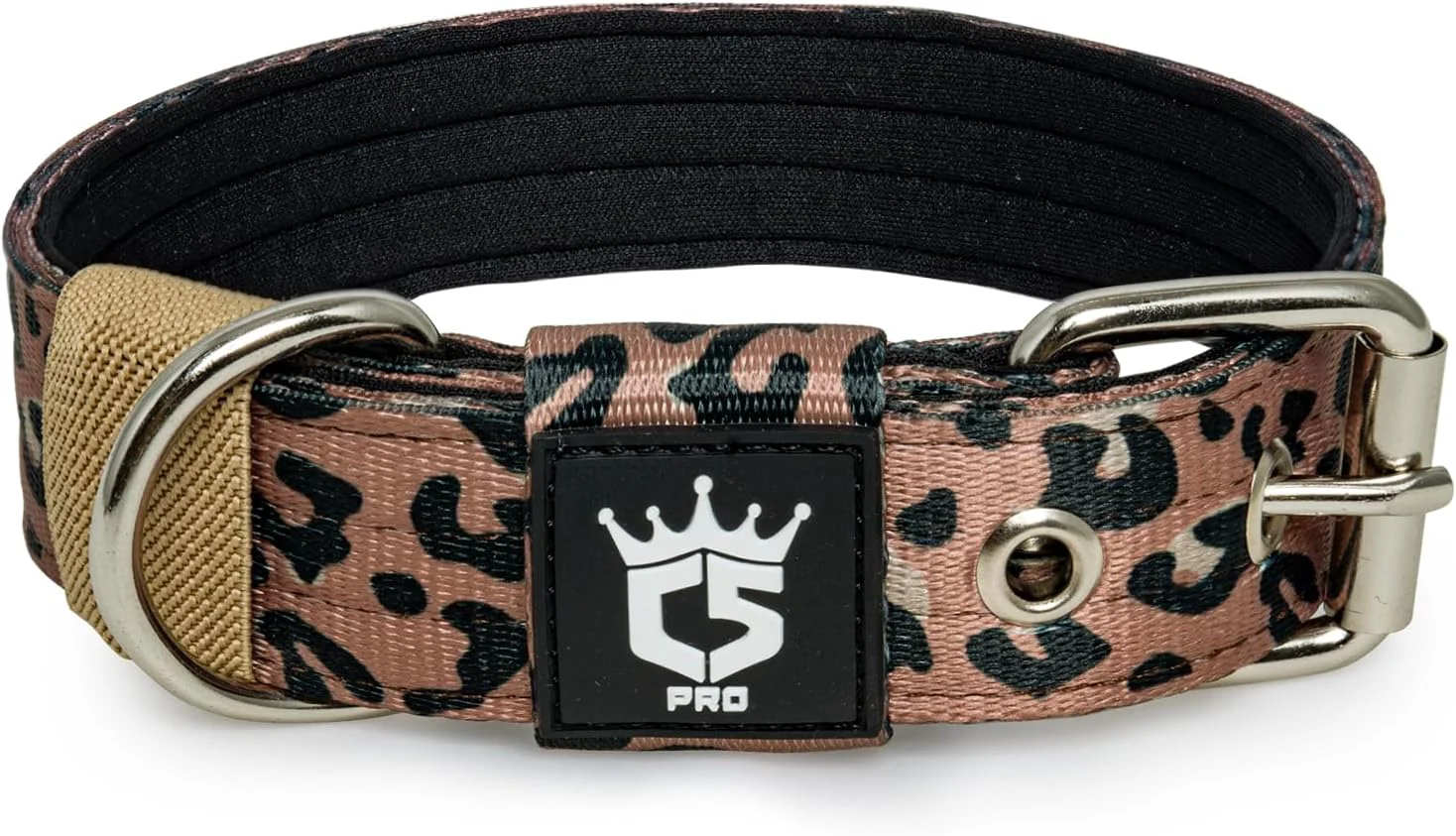 Classic TSPRO Tactical Dog Collar 1.25 Inch Wide Thick Dog Collars with Heavy Duty Metal Buckle Durable Strong Adjustable for Small Dogs Leopard Print S Safe