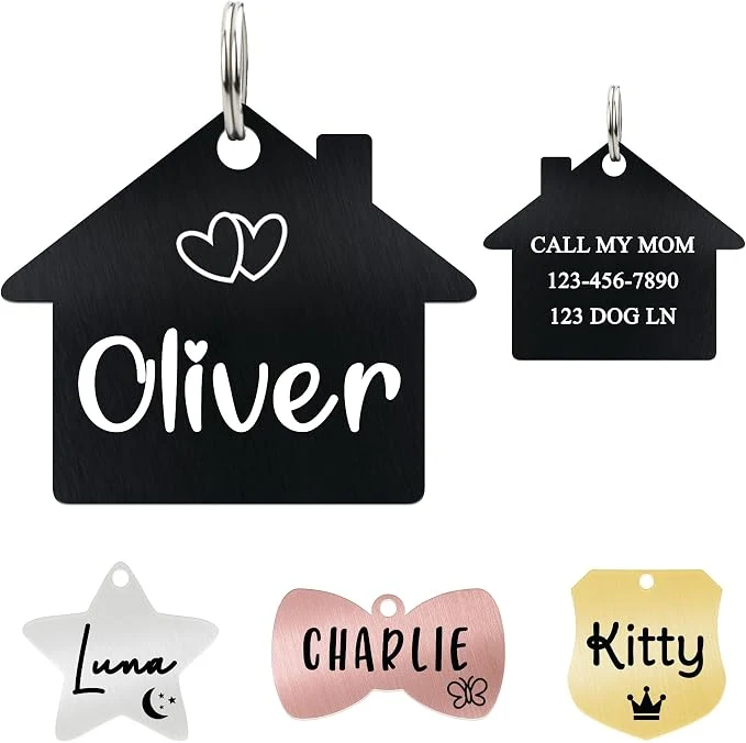 Enhanced Ultra Joys Cat ID Tag Personalized Pet Tags Durable Stainless Steel Small Pet Pure