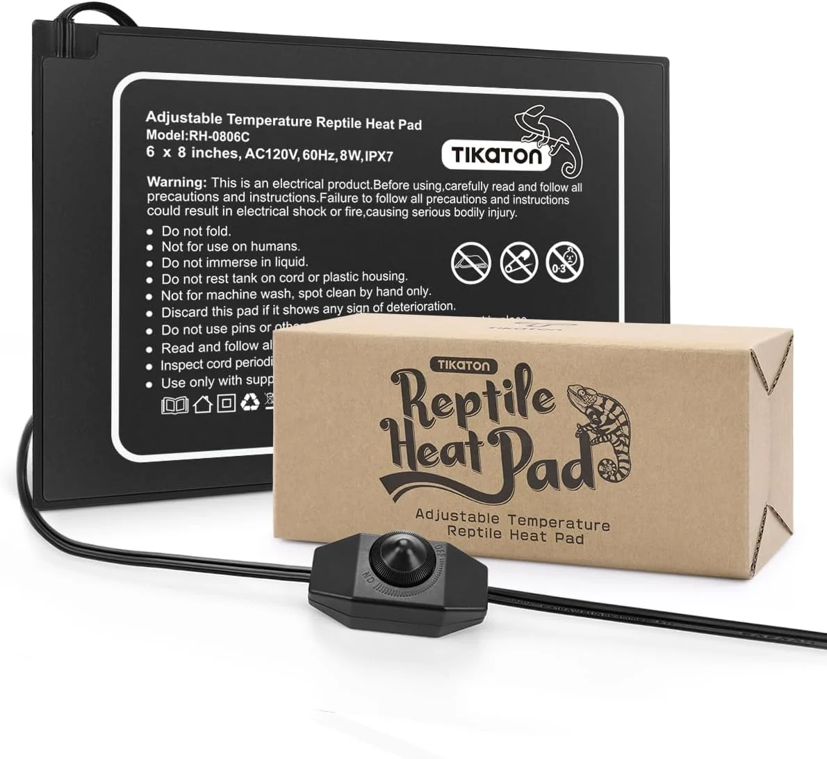 Trusted Tikaton Reptile Heat Pad - Adjustable Temperature Under Tank Heater for 10-20gal 30-40gal Tank Terrarium Heat Mat for Turtle Snake Lizard Frog Spider Plant Box Powerful