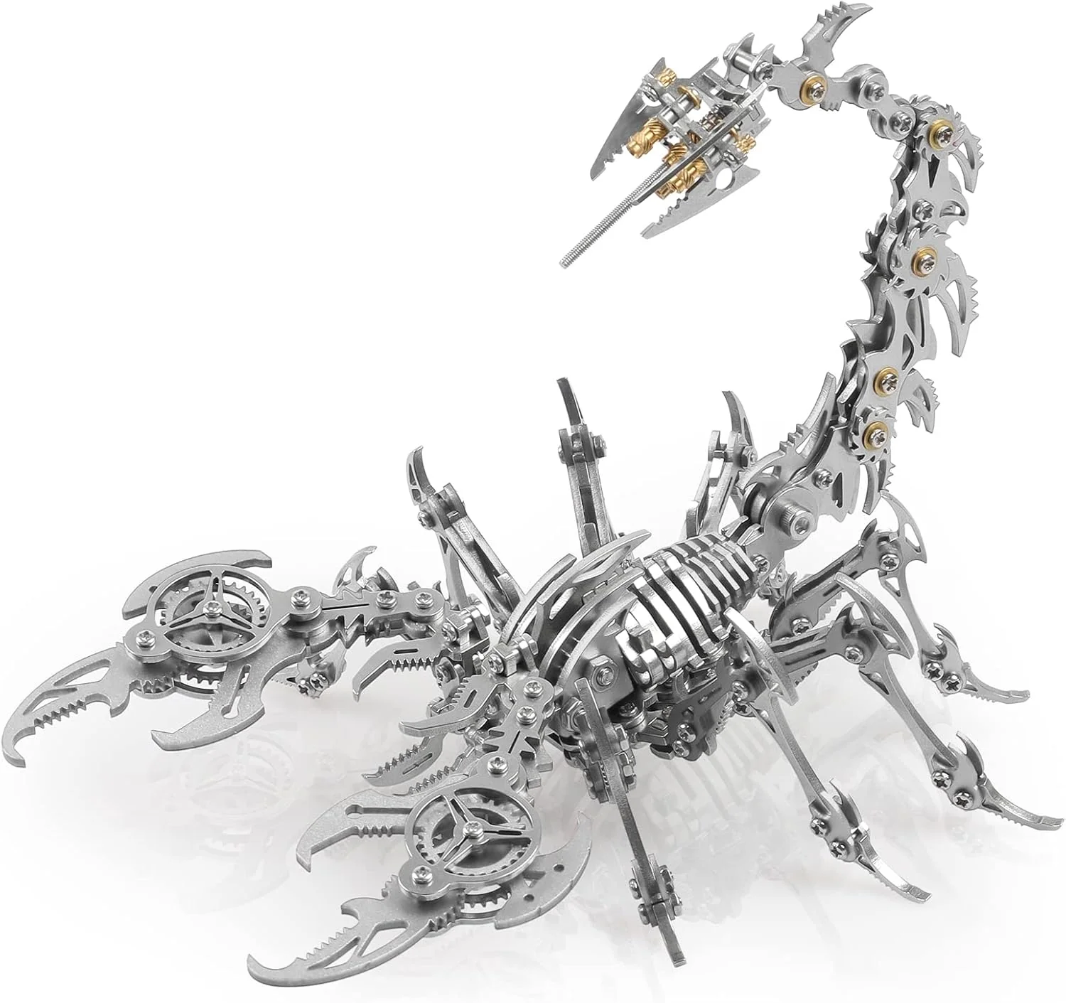 Professional Scorpion 3D Metal Puzzles Kits for Adults Teens – 454 Pcs – Mechanical Assembly Models – 4 Hours to Build – I for Gifts and Decorations Silver Crafted