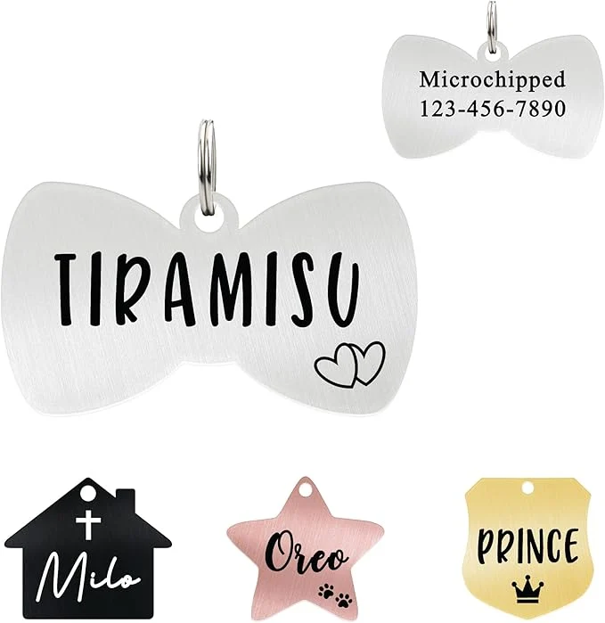 Prestigious Ultra Joys Cat ID Tag Personalized Pet Tags Durable Stainless Steel Small Pet Consistent