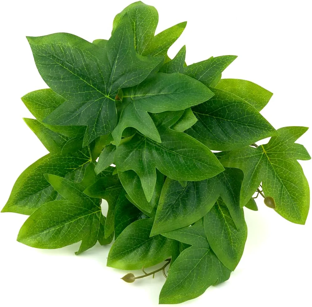 Exclusive Reptile Plants for Terrarium Amphibian Habitat Decor Artificial Hanging Plants with Suction Cup - Fake Sweet Potato Vine Detailed