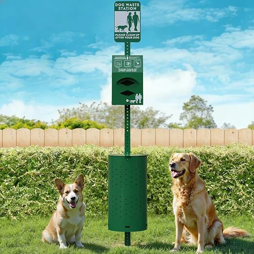 Fashionable Dog Poop Trash Can Outside for HOA Communities Durable Rust Proof Aluminum Dog Optimized