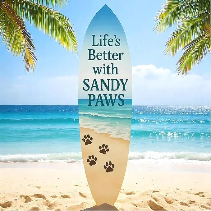 Classic JennyGems Outdoor Decorative Surfboard Wall Art Pet Wall Decor Recyclable