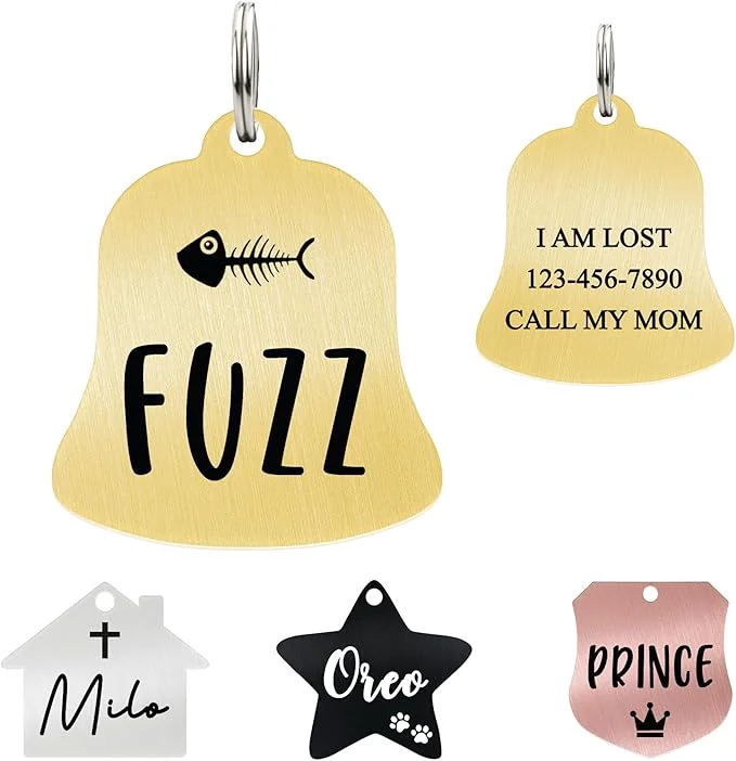 Secure Ultra Joys Cat ID Tag Personalized Pet Tags Durable Stainless Steel Small Pet Casual