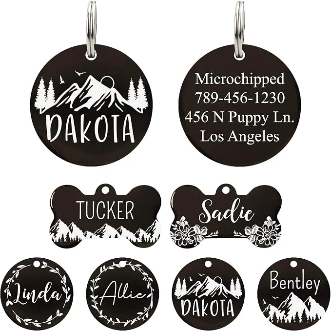 Versatile Ultra Joys Stainless Steel Pet ID Tag Dog Name Tags Personalized Front and Back Modern