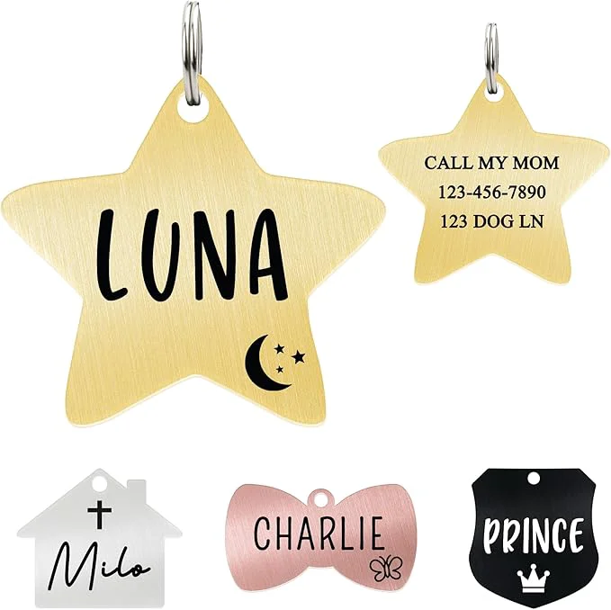 Convenient Ultra Joys Cat ID Tag Personalized Pet Tags Durable Stainless Steel Small Pet Trusted