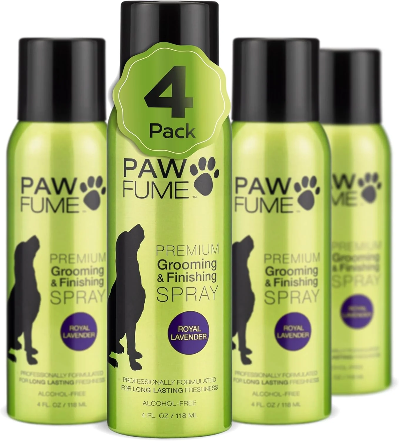 Innovative PAWFUME Dog Detangler Grooming Spray Royal Lavender 4-Pack – Keeps Pups Fresh All Day – Hypoallergenic Alcohol- Detangling Moisturizing – Salon-Quality Dog Necessities for Coat Fur Care Traditional