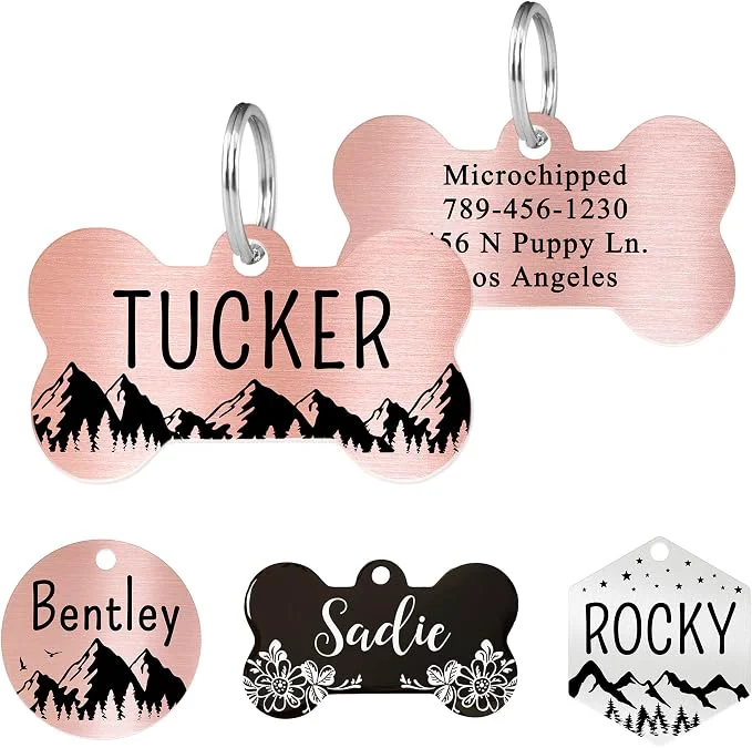 Traditional Ultra Joys Stainless Steel Dog and Cat ID Tags Elegant
