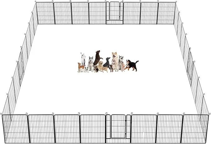 Sustainable Dog Playpen Fence for Yard 32inch 40 Panels Anti-Rust Pet Playpen Exercise Pen Prestigious