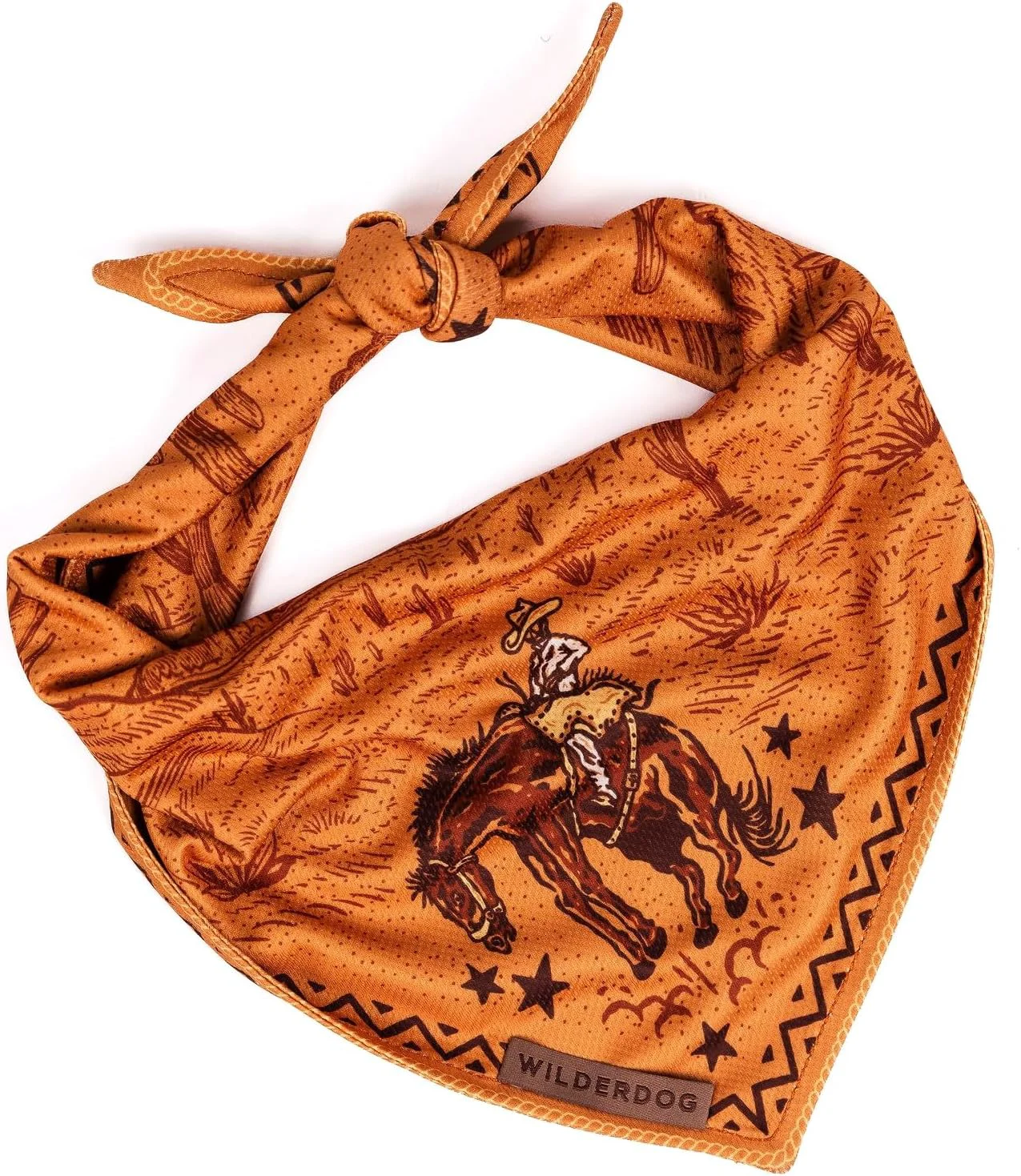 Certified Wilderdog Dog Bandana with Lightweight Quick Drying Poly-Blend Mesh Material in Cowpoke Prestigious