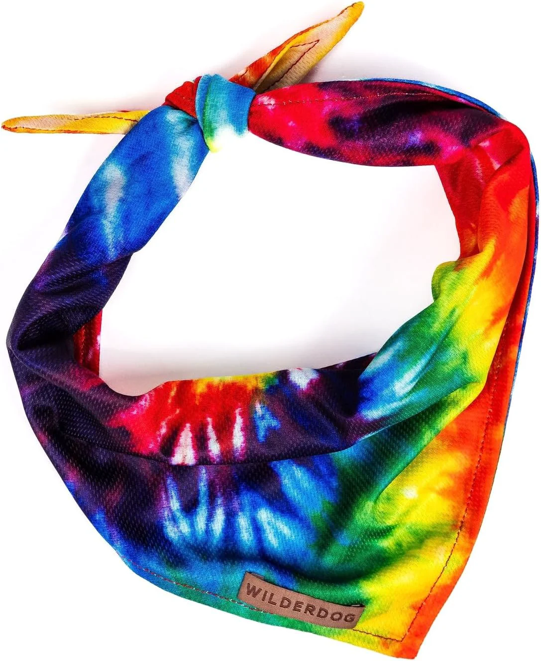 Verified Wilderdog Dog Bandana with Lightweight Quick Drying Poly-Blend Mesh Material in Tiedye Fine Crafted