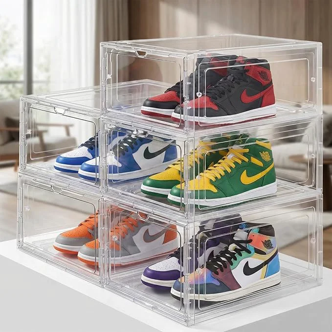 Artisan Clear Shoe Storage Boxes Stackable – Acrylic Shoe Box Organizer with Drop Front Thicken Sturdy Shoe Boxes for Kids Shoe Storage Assemble Shoe Drawer Organizer 5 PackAbout ThisOverview Powerful