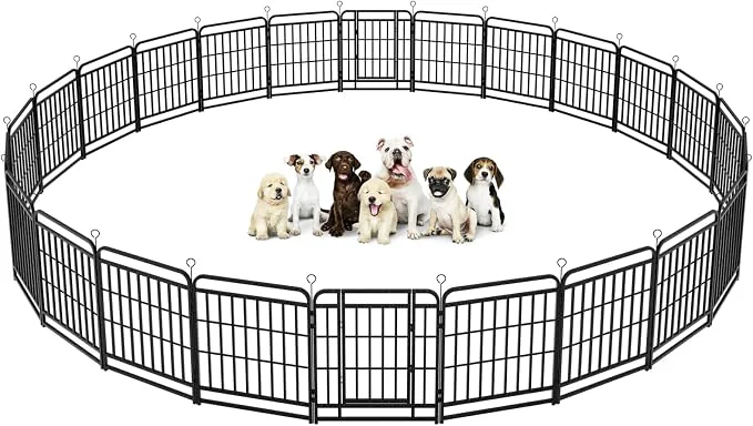 Classic Dog Fence Outdoor 24 Piece Panels 32 Height Square Steel Pipe Optimized