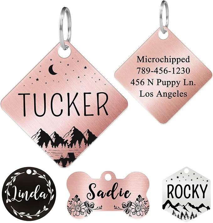 Carefully Designed Ultra Joys Stainless Steel Pet ID Tag Dog Name Tags Personalized Front and Back Trusted