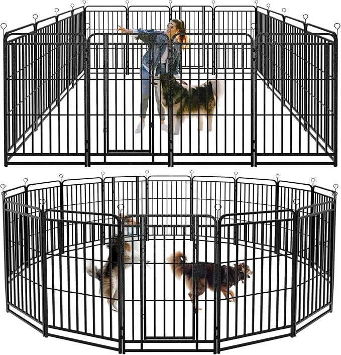 Convenient Heavy Duty Dog Playpen 16 Steel Panels 47 Height Square Steel Pipe Original