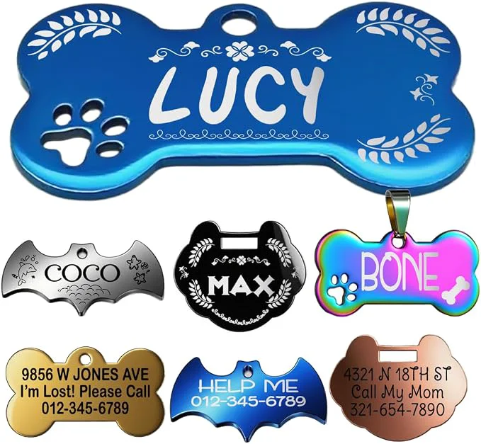 Innovative Stainless Steel Personalized Pet ID Tags Art Design Smart