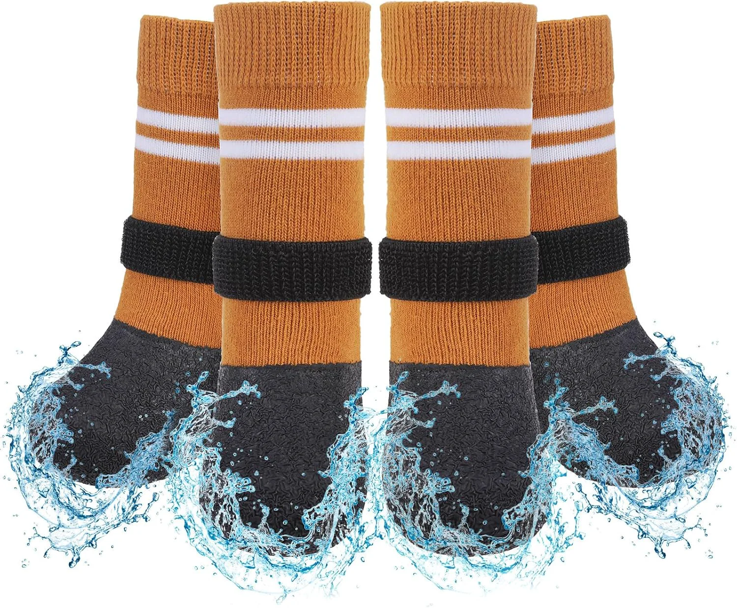 Traditional SCENE Anti Slip Dog Boots Paw Protectors for Hardwood Floor Extended Dog Socks to Prevent Licking Paws Waterproof Pet Snow Rain Shoe for Winter Large Senior Dogs Khaki L Fashionable