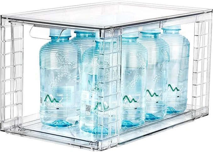 High-Performance 1Pack Large Stackable Kitchen Storage Drawers Clear Foods Organizer Bins with Handles Easily Assemble for Bathroom Kitchen Pantry Cabinet Closet XL-UP Handle About ThisOverview Effective