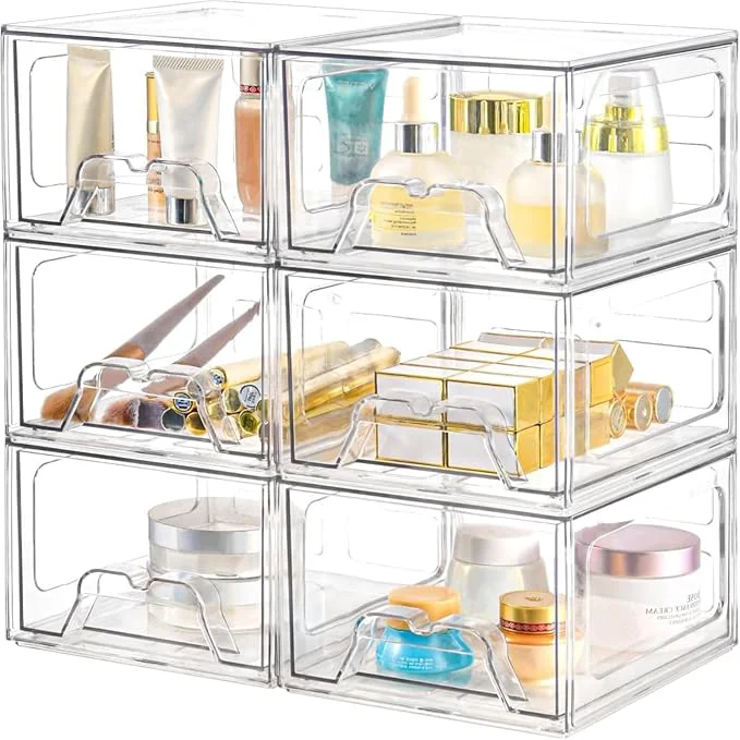 Crafted Plastic Drawers Storage 6 Pack Clear Stackable Storage Drawers Acrylic Storage Bins with Drawers for Fridge Organizers Small PlasticDrawers Stackable for Makeup Organizers Cosmetic DisplayAbout ThisOverview Healthy