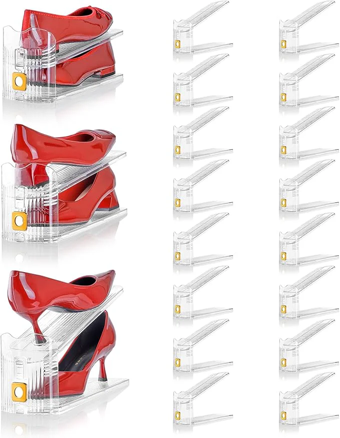 Top-Quality Shoe Slots Organizer for Closet 16 Pack Shoe Stacker Organizer Shoe Versatile