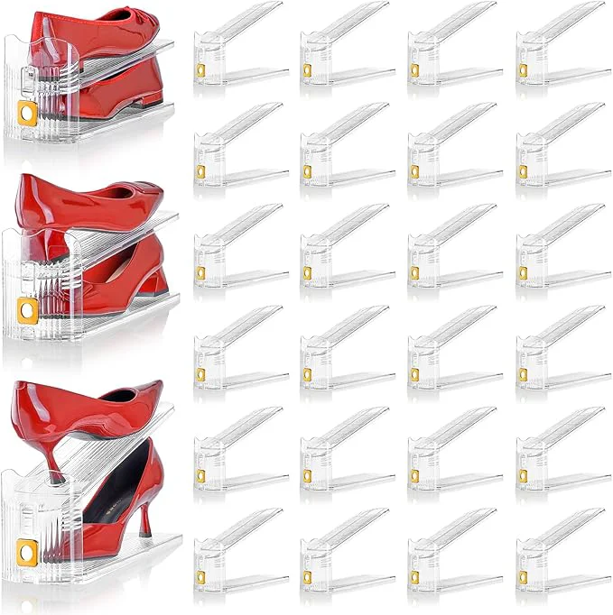 Sophisticated Clear Shoe Slots Organizers 24Pack Organizer for Closet Shoe Stackers for a Pair of Shoes Shoe Display Shelf Rack Holders Space Saver Organizador de ZapatosAbout ThisOverview Minimalist