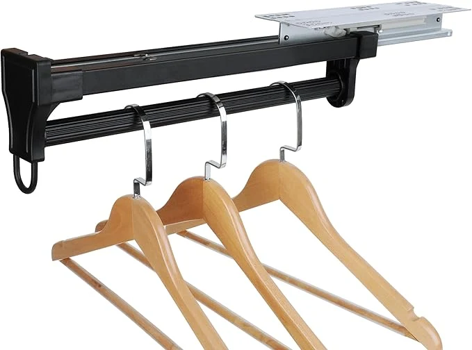 User-Friendly Alise Pull Out Clothes Hanger Rack for Closet Heavy Duty Closet Rod with Automatic Soft-Close Mechanism for Closets 16 inch Closet Pull Out Metal Rod Organizer Hangers for Coats Pants Hangers BlackAbout ThisOverview Authentic