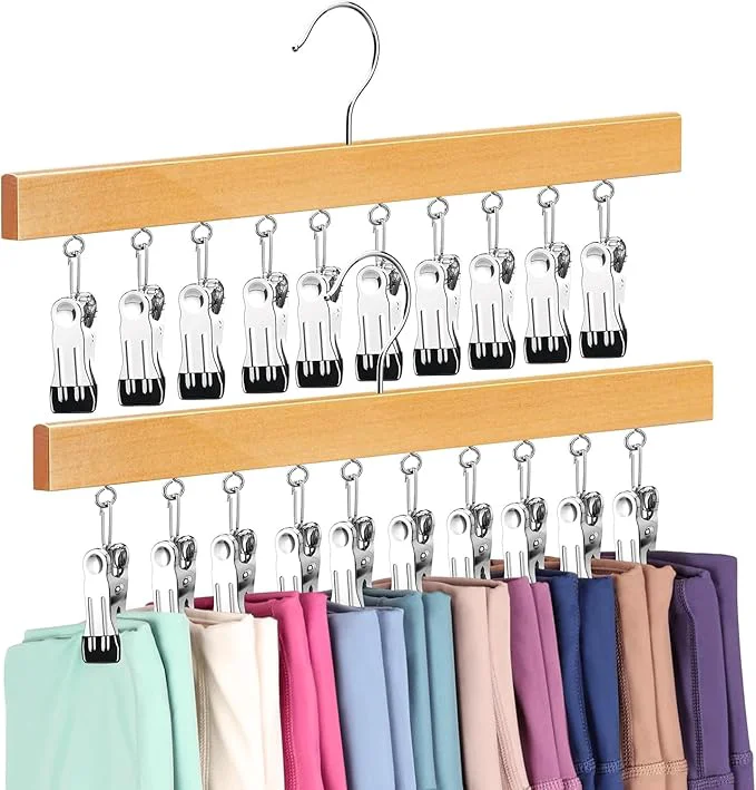 Crafted Legging Organizer for Closet Pants Hangers with Clips Holds 20 Leggings Jeans Hats Shorts Socks 360° Rotating Space Saving Hanging Clothes Organizer for Closet Organizers and Storage 2PcsAbout ThisOverview Flexible