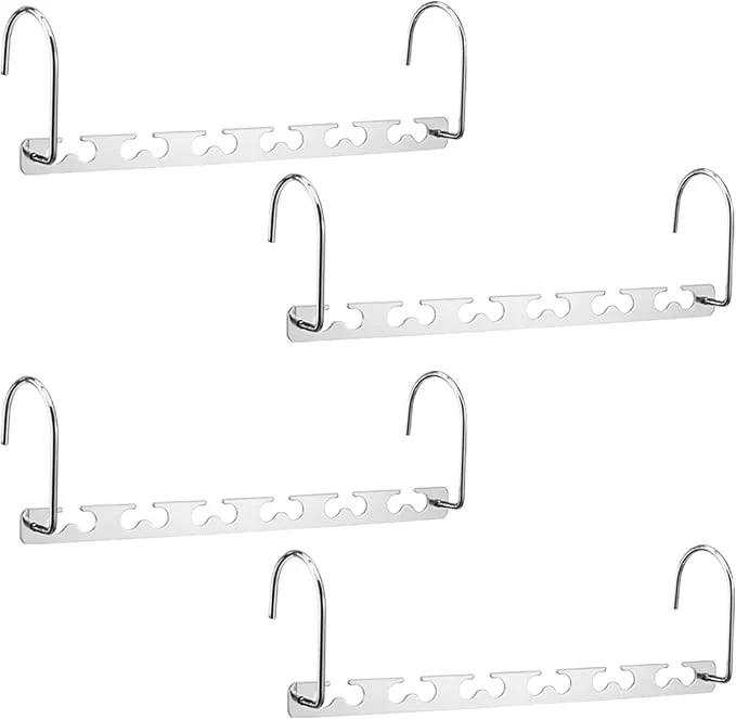 Exceptional Meetu Space Saving Metal Clothes Hangers 6X2 Slots Cascading Hanger Updated Hook Design Closet Organizer Pack of 4 About ThisOverview High-End