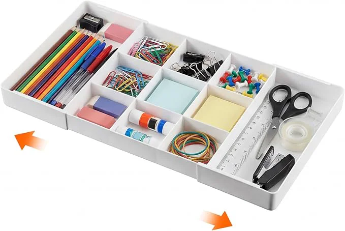 Relaxed 1 Pcs Large Expandable Acrylic Drawer Organizers Grid Adjustable Drawer Dividers Organizer for Desk Makeup Jewelry Office Kitchen Supplies White 11 Compartments About ThisOverview Powerful