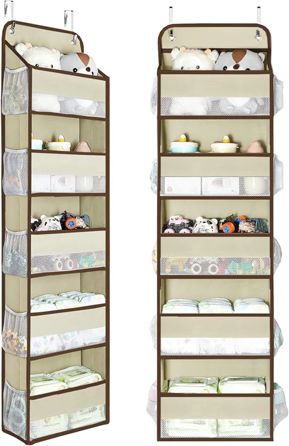 Responsible Yecaye 2 Pc Over the Door Organizer with 5 Bins 10 Side Pockets 44lbs Load Hanging Bathroom and Bedroom Organizer behind the Door Hanging Organizers for Nursery Newborn Baby Essential Stuff BeigeAbout ThisOverview Effective