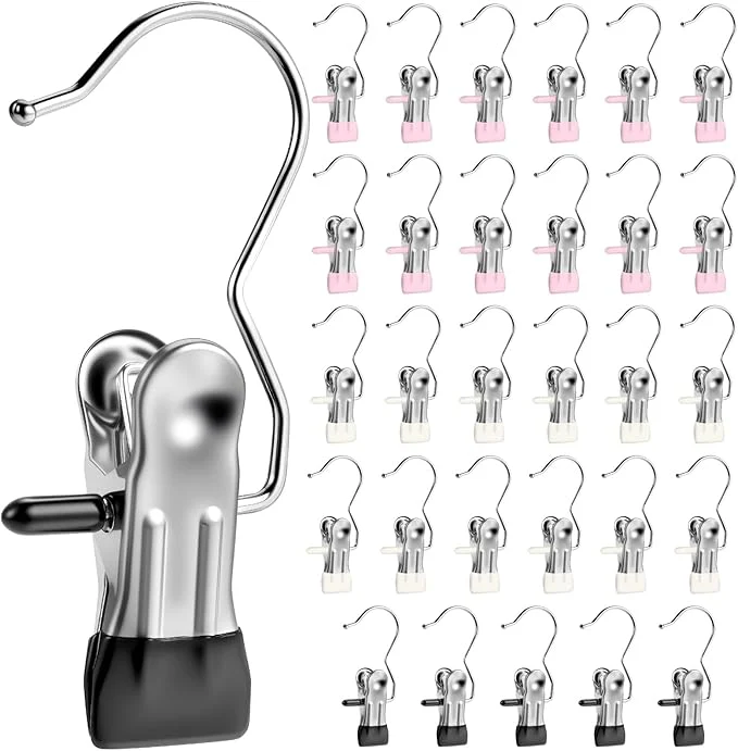 Responsible Senbowe 30 Pack Heavy Duty Clothes Pins Boot Hangers for Closet Laundry Hook Hanging Clips Clamps for Closet Organizer Pants Hats Socks Towels Clips Clothespins Hanger for Travel Handbag LeggingAbout ThisOverview Traditional
