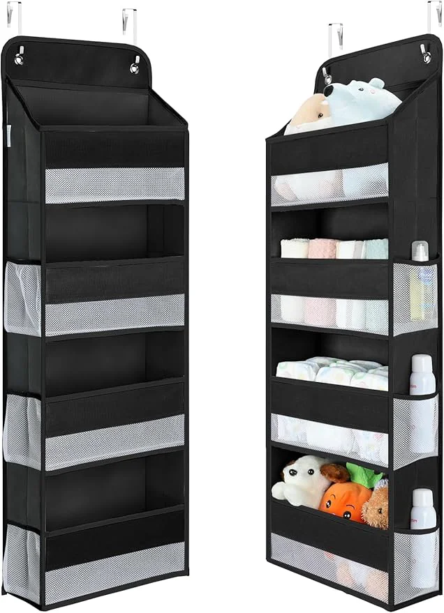 Stylish Yecaye 1 Pack Over the Door Organizer 35.2lbs Load Toy Stuffed Animal Storage Large Capacity Swing-proof Hanging Bathroom Organizers and Storage for Nursery Newborn Baby Essential Stuff BlackAbout ThisOverview Modern