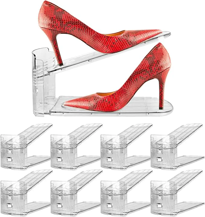 Exclusive Yes Fresh Shoe Slots Organizer Boutique Display Style Shoe Stacker for A Pair of Shoes Separable Shoe Rack for Closet Organization 3 Adjustable Narrow Shoe Rack Clear 8 Pack About ThisOverview Official