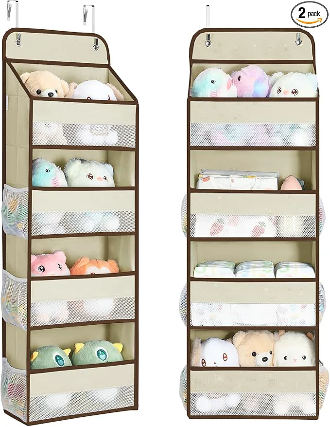 Luxury Yecaye 2 Pack Over the Door Organizer 35.2lbs Load Toy Stuffed Animal Storage Swing-proof Hanging Bathroom Organizers and Storage for Nursery Newborn Baby Essential Stuff Dorm Room Essentials BeigeAbout ThisOverview Healthy
