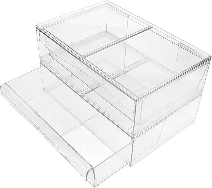 High-Performance 2pcs Stackable Acrylic Makeup Organizer Bins Drawer for Desktop Storage Cosmetic Storage Box for Vanity and Bathroom for Keeping Essentials OrganizedAbout ThisOverview Smart