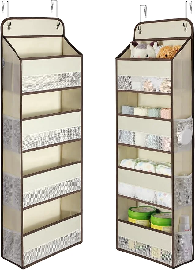 Artisan Yecaye Hanging Over the Door Organizer 1 Pack 35.2lbs Load Toy Stuffed Animal Storage Swing-proof Bathroom Organizers and Storage for Nursery Newborn Baby Essential Stuff BeigeAbout ThisOverview Practical