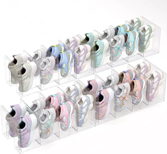 Prestigious Acrylic Kids Shoe Rack - 4 Pack Clear Shoe Organizer for Toddlers Children Space-Saving Nursery Shoe Storage Shelf Small Baby Shoes Display Rack for Closet Entryway for Desk File Book OrganizerAbout ThisOverview Artisan