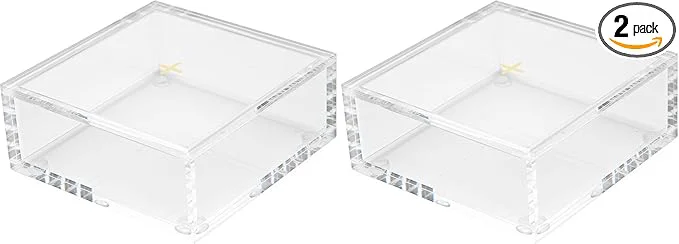 Soft russell hazel Acrylic Bloc Desktop or Drawer Stackable Organizer Office Supplies Clear with Lid 4 x 4 x 1.5 Pack of 2 About ThisOverview Selected