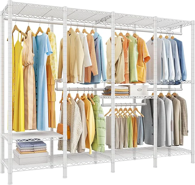 Sophisticated Raybee 76.9 H Clothes Rack Heavy Duty Loads 1100 LBS Metal Clothing Racks for Hanging Clothes Adjustable Garment Rack White 75.8 W 17.7 D 76.9 HAbout ThisOverview Safe
