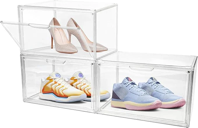 Genuine 3 Pack Clear Acrylic Sneaker Shoe Display Case Shoe Storage Boxes Stackable Acrylic Boxes for Shoes Display with Lid Boot Storage Organizer for Tall Boot Purse Handbag Organizer for ClosetAbout ThisOverview Classic