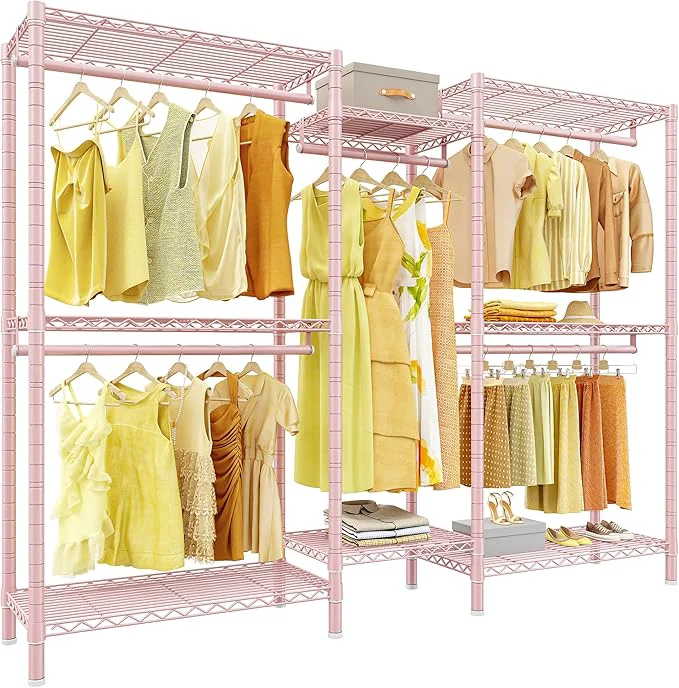 Reliable Raybee Clothes Rack Clothing Racks for Hanging Clothes Heavy Duty Adjustable Garment Rack with Shelves Rolling Clothes Rack Max Load 905LBS 75 W x 77 H x 17.8 D PinkAbout ThisOverview Contemporary