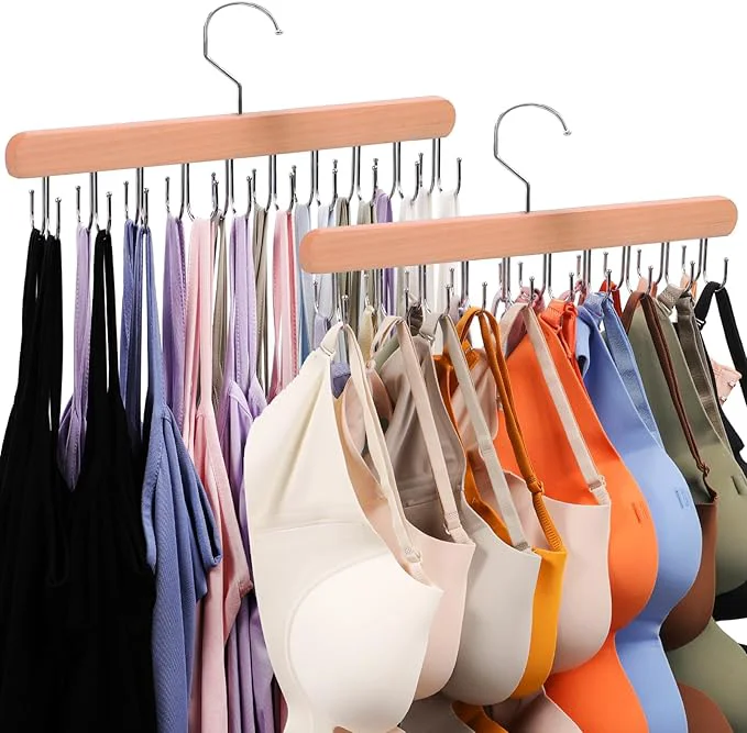 Carefully Designed 2 Pack Tank Top Hanger 40 Hooks Large Capacity Bra Hanger Bra Hangers for Closet Organizer Storage Tank Top Hangers Space Saving Standard Hangers for Sports Bras Tank Top Wood 2 Pack About ThisOverview Fine