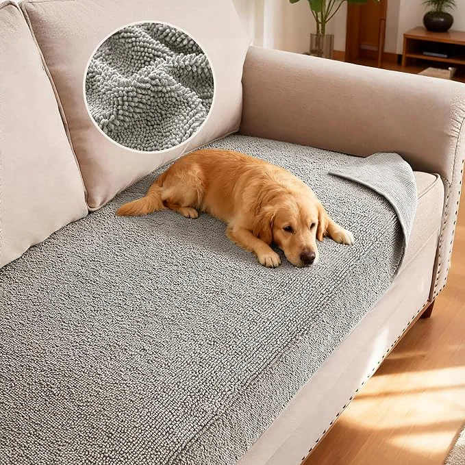 Top-Quality H.VERSAILTEX Non Slip Pet Couch Cover Chenille Dog Bed Protector Thick Soft User-Friendly