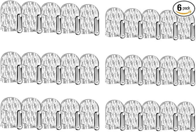 Refined Gesodant 6 Pack Hanging Jewelry Organizer Self-Adhesive Jewelry Hooks Clear Wall Mounted Jewelry Hanger Necklace Display Holder 30 Hooks in TotalAbout ThisOverview Smooth