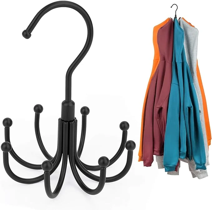 Organic ZEDODIER Hoodie Hangers 2 Pack Rotatable Hoodie Organzier for Closet Max 16 Storage Capacity Hoodies Holder Metal Space Saving Closet Organizers and Storage BlackAbout ThisOverview Fine