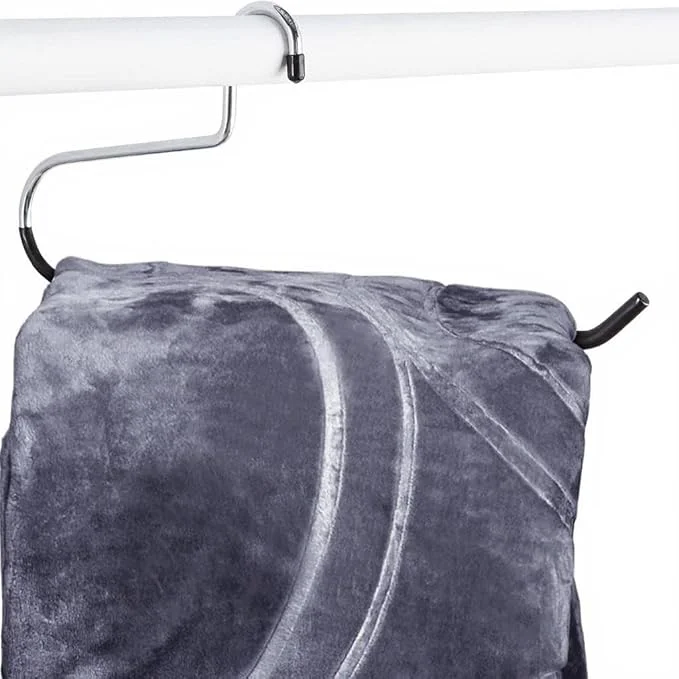 Green BuyD Stainless Steel Heavy Duty Hangers Set of 9 for Blankets and Towels Closet or Bathroom Storage Hangers Heavy Duty Metal Over The Rod Holder for Throws Sheets and LinensAbout ThisOverview Sophisticated