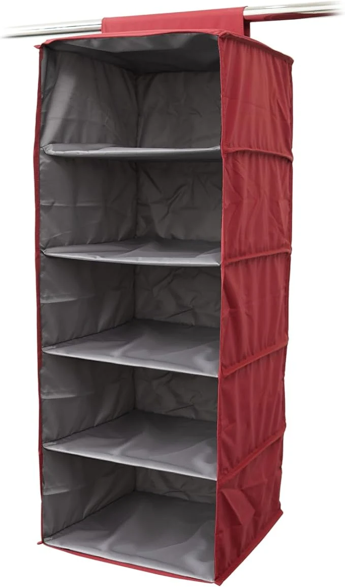 Fast Covermates Keepsakes Hanging Closet Organizer - Heavy Duty Material Sturdy Interior Shelves - Closet Storage Scarlett RedAbout ThisOverview Soft