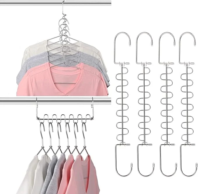 Premium GEFTOL Metal Space Saving Hangers 12 Slots New Version Hanger Cascading Hanger Closet Wardrobe Clothes Organizer 8 Pack Overview Modern