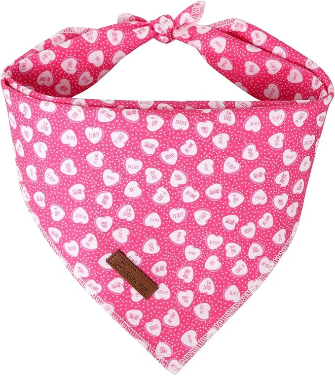 Consistent Valentine Dog Bandana Cotton Pet Kerchief Original Design